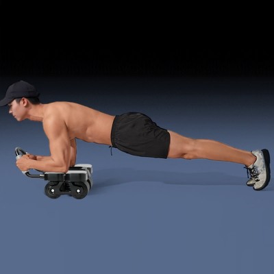 Automatic Rebound Abdominal Wheel with Counter, 4-Wheel Core Trainer for Home Gym