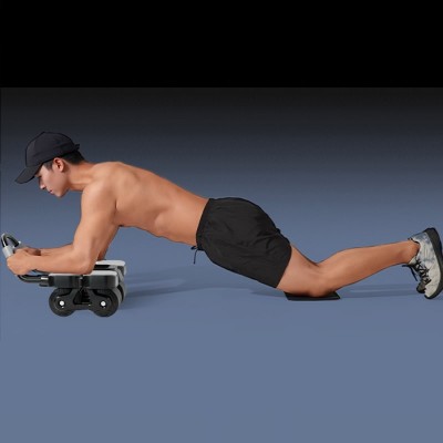 Automatic Rebound Abdominal Wheel with Counter, 4-Wheel Core Trainer for Home Gym