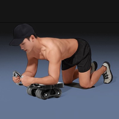 Automatic Rebound Abdominal Wheel with Counter, 4-Wheel Core Trainer for Home Gym